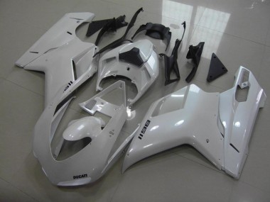 Birnenweiß schwarze Aufkleber 07-14 Ducati 848 1098 1198 Motorrad Verkleidung