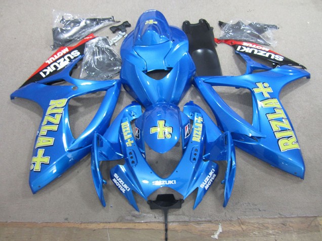 Blau Gelb Rizla 06-07 GSXR 750 Motorrad Verkleidungen Blau Gelb Rizla 06-07 GSXR 750 Motorrad Verkleidungen