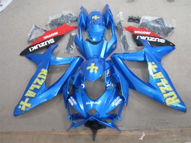 Blau Gelb Rizla Weiß Motul 08-10 GSXR 600 Motorrad Verkleidung