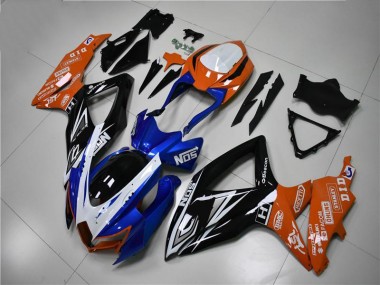 Blau Orange 08-10 GSXR 600/750 Motorrad Verkleidung