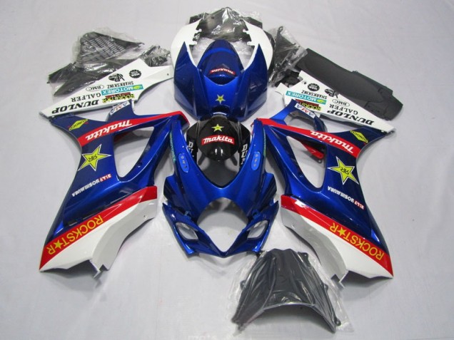 Blau Rot Rockstar 07-08 GSXR 1000 Motorrad Verkleidung Blau Rot Rockstar 07-08 GSXR 1000 Motorrad Verkleidung