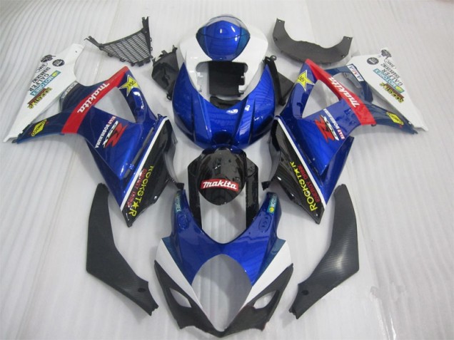 Blau Schwarz Rockstar 07-08 GSXR 1000 Motorrad Verkleidung Blau Schwarz Rockstar 07-08 GSXR 1000 Motorrad Verkleidung