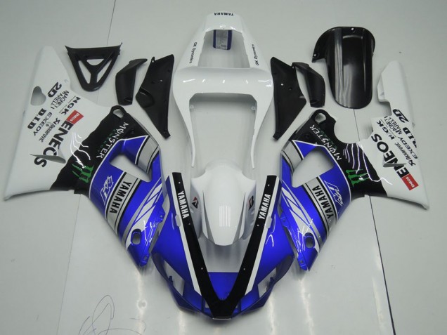 Blau Weiß ENEOS Monster 00-01 YZF R1 Motorrad Verkleidung