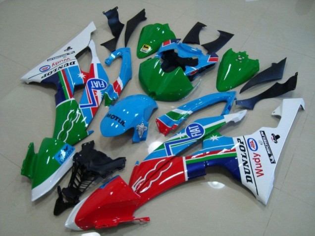 Blau Weiß Fiat Grün Rot Wudy Motul Dunlop 08-16 YZF R6 Motorrad Verkleidung Blau Weiß Fiat Grün Rot Wudy Motul Dunlop 08-16 YZF R6 Motorrad Verkleidung