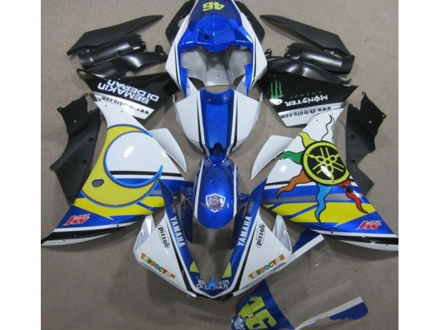 Blau Weiß Gelb 46 09-11 YZF R1 Motorrad Verkleidung Blau Weiß Gelb 46 09-11 YZF R1 Motorrad Verkleidung