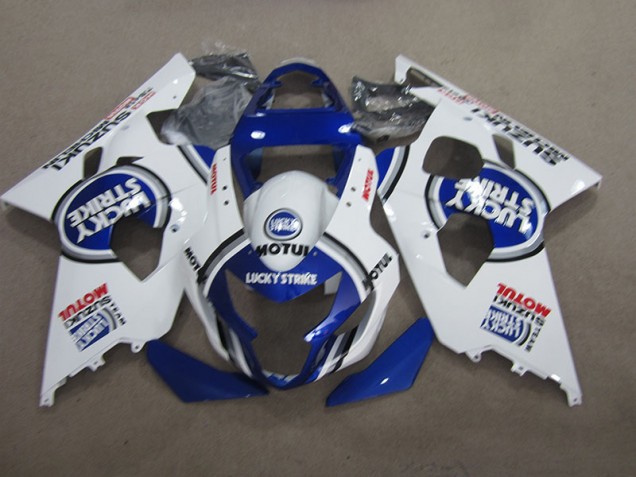 Blau Weiß Lucky Strike Motul 04-05 GSXR 600 Motorrad Verkleidung Blau Weiß Lucky Strike Motul 04-05 GSXR 600 Motorrad Verkleidung