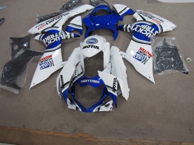 Blau Weiß Lucky Strike Motul 11-21 GSXR 600 Motorrad Verkleidung
