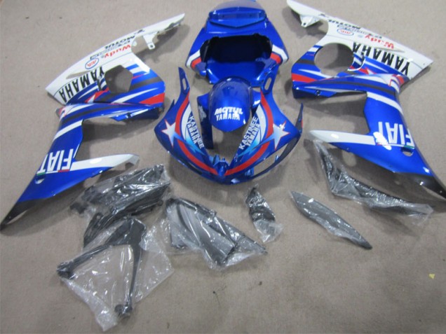 Blau Weiß Motul Fiat 02-03 YZF R1 Motorrad Verkleidungen