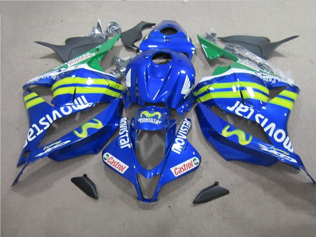 Blau Weiß Movistar 09-12 CBR600RR Motorrad Verkleidung