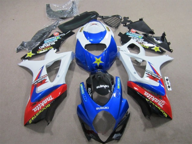 Blau Weiß Rockstar 07-08 GSXR 1000 Motorrad Verkleidung Blau Weiß Rockstar 07-08 GSXR 1000 Motorrad Verkleidung