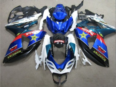 Blau Weiß Rockstar 09-16 GSXR 1000 Motorrad Verkleidung