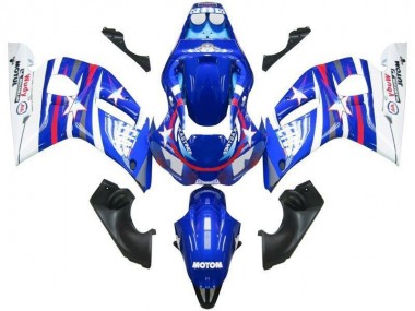 Blau Weiß Star Fiat 98-02 YZF R6 Motorrad Verkleidung