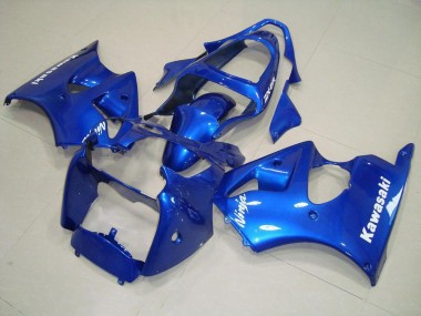 Blau mit weißen Aufklebern 00-02 ZX6R Motorrad Verkleidung