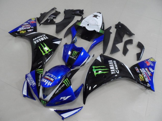 BlauSchwarz Monster 09-11 YZF R1 Motorrad Verkleidung BlauSchwarz Monster 09-11 YZF R1 Motorrad Verkleidung