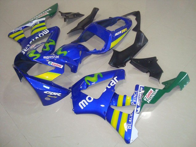 Blaus Movistar Castrol 00-01 CBR900RR 929 Motorrad Verkleidung Blaus Movistar Castrol 00-01 CBR900RR 929 Motorrad Verkleidung