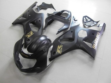 Ganz Matt Schwarz mit goldenem Aufkleber 00-02 GSXR 1000 Motorrad Verkleidung