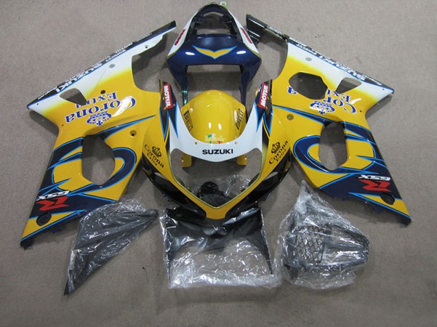 Gelb Blau Corona Extra 00-02 GSXR 1000 Motorrad Verkleidung Gelb Blau Corona Extra 00-02 GSXR 1000 Motorrad Verkleidung