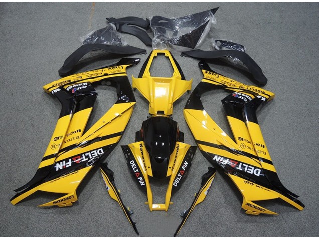 Gelb Schwarz Delt Fin 11-15 ZX10R Motorrad Verkleidung Gelb Schwarz Delt Fin 11-15 ZX10R Motorrad Verkleidung