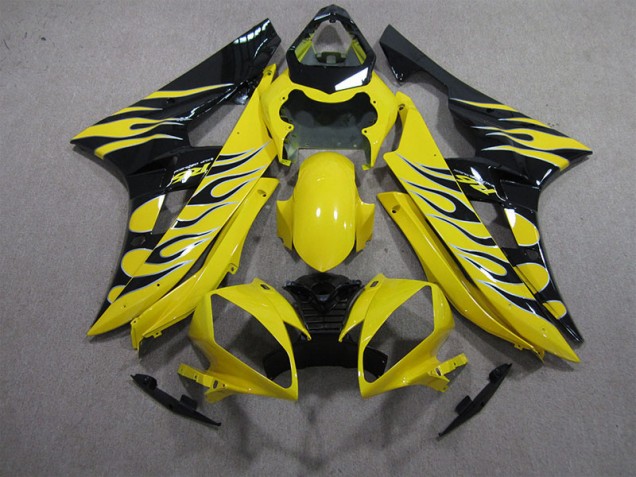 Gelb Schwarz Flamme 06-07 YZF R6 Motorrad Verkleidung Gelb Schwarz Flamme 06-07 YZF R6 Motorrad Verkleidung