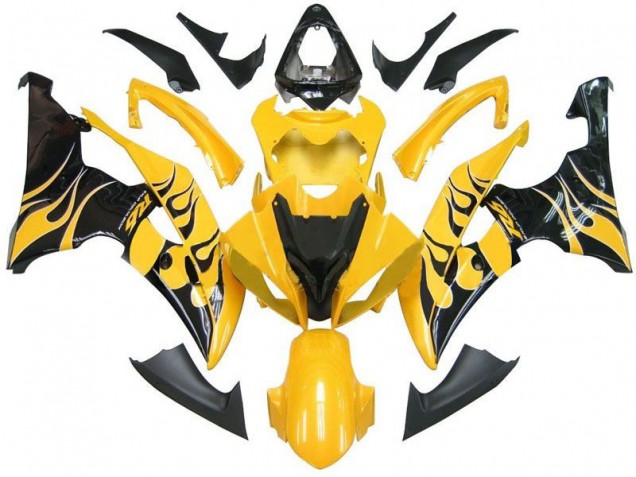 Gelb Schwarz Flamme R6 08-16 YZF R6 Motorrad Verkleidung Gelb Schwarz Flamme R6 08-16 YZF R6 Motorrad Verkleidung