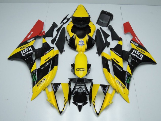 Gelb Schwarz Monster 06-07 YZF R6 Motorrad Verkleidung Gelb Schwarz Monster 06-07 YZF R6 Motorrad Verkleidung