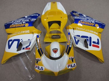 Gelb Weiß Fila 93-05 Ducati 748 Motorrad Verkleidung