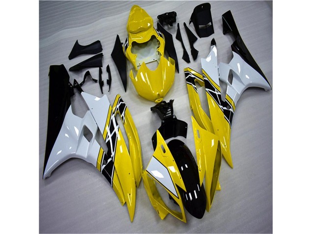 Gelb Weiß Schwarz 06-07 YZF R6 Motorrad Verkleidung Gelb Weiß Schwarz 06-07 YZF R6 Motorrad Verkleidung