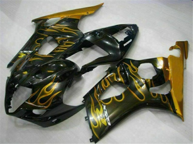 Gold Schwarz 03-04 GSXR 1000 Motorrad Verkleidung