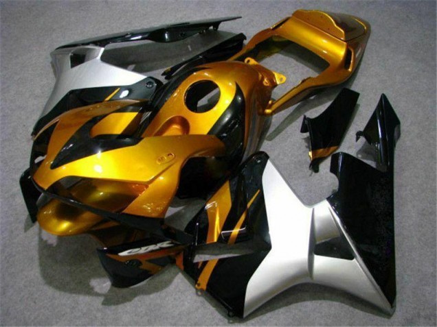 Gold Silber Schwarz 03-04 CBR600RR Motorrad Verkleidung Gold Silber Schwarz 03-04 CBR600RR Motorrad Verkleidung