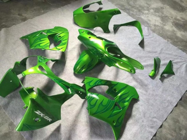Grün Grüne Flamme 00-01 ZX9R Motorrad Verkleidung Grün Grüne Flamme 00-01 ZX9R Motorrad Verkleidung