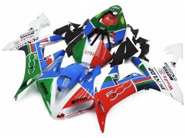 Grün Rot Blau Weiß 04-06 YZF R1 Motorrad Verkleidung Grün Rot Blau Weiß 04-06 YZF R1 Motorrad Verkleidung