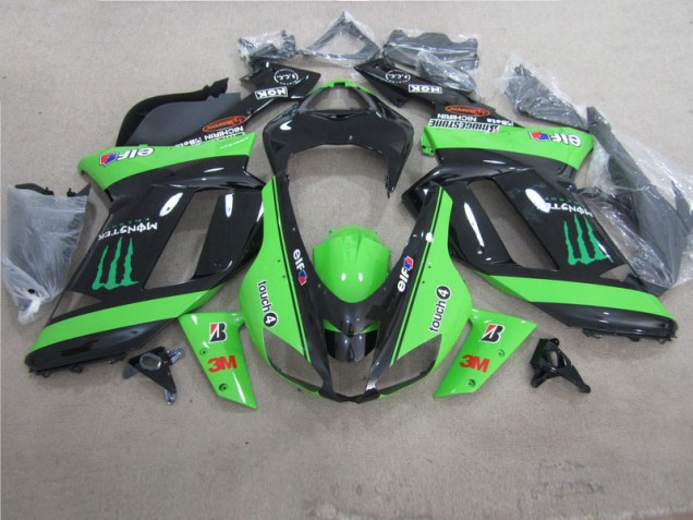 Grün Schwarz 3M Monster 07-08 ZX6R Motorrad Verkleidung Grün Schwarz 3M Monster 07-08 ZX6R Motorrad Verkleidung