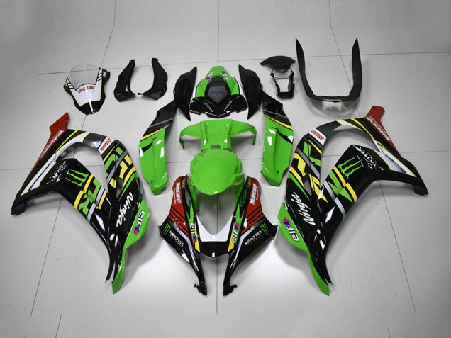Grün Schwarz Rot Ninja Monster 16-19 ZX10R Motorrad Verkleidung Grün Schwarz Rot Ninja Monster 16-19 ZX10R Motorrad Verkleidung