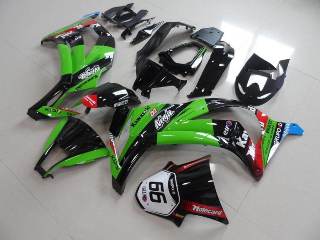 Grün Schwarz mit Nummer 66 11-15 ZX10R Motorrad Verkleidung Grün Schwarz mit Nummer 66 11-15 ZX10R Motorrad Verkleidung