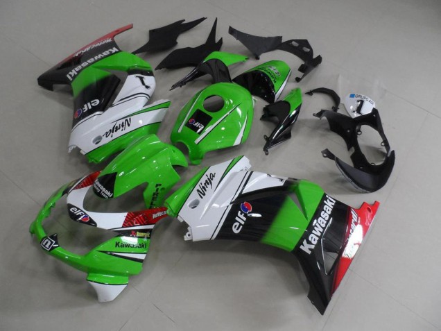 Grün Weiß Schwarz 08-12 ZX250R Motorrad Verkleidungen Grün Weiß Schwarz 08-12 ZX250R Motorrad Verkleidungen