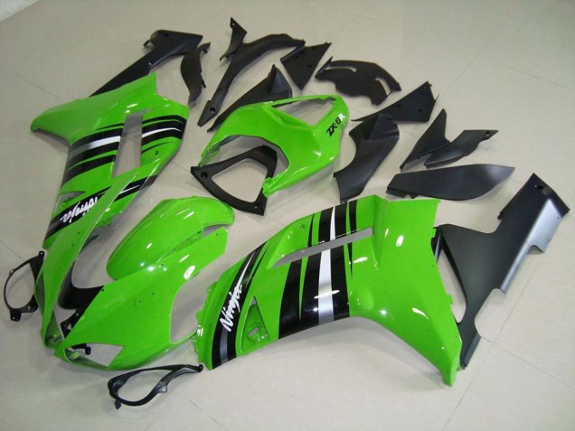 Grüne und silberne Streifen 07-08 ZX6R Motorrad Verkleidung Grüne und silberne Streifen 07-08 ZX6R Motorrad Verkleidung
