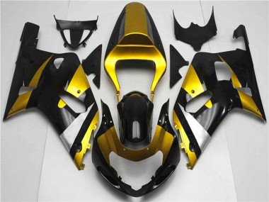 Gold Silber Glänzendes Schwarz 2001-2003 Suzuki GSXR 600/750 Motorrad Verkleidung
