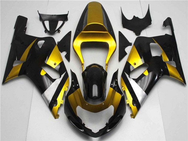 Gold Silber Glänzendes Schwarz 2001-2003 Suzuki GSXR 600/750 Motorrad Verkleidung