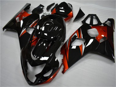 Glänzendes Schwarz Rot Streifen 2004-2005 Suzuki GSXR 600/750 Motorrad Verkleidung