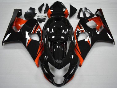 Glänzendes Schwarz Rot Streifen 2004-2005 Suzuki GSXR 600/750 Motorrad Verkleidung
