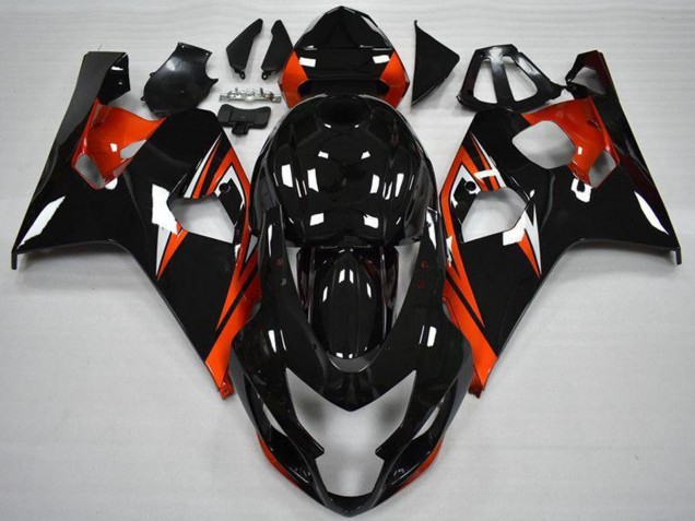 Glänzendes Schwarz Rot Streifen 2004-2005 Suzuki GSXR 600/750 Motorrad Verkleidung