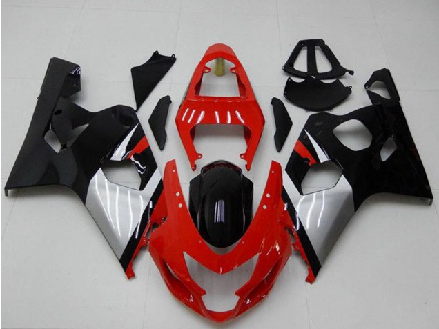 Rot Silber Schwarz 2004-2005 Suzuki GSXR 600/750 Motorrad Verkleidung