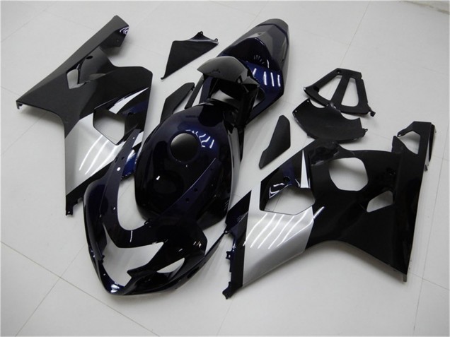 Glänzendes Schwarz Silber Blau 2004-2005 Suzuki GSXR 600/750 Motorrad Verkleidung