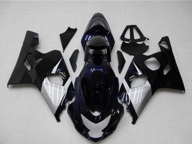 Glänzendes Schwarz Silber Blau 2004-2005 Suzuki GSXR 600/750 Motorrad Verkleidung