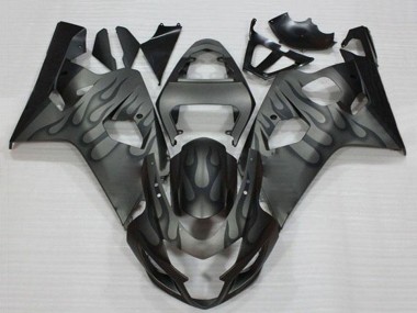 Grau Schwarz Flamme 2004-2005 Suzuki GSXR 600/750 Motorrad Verkleidung