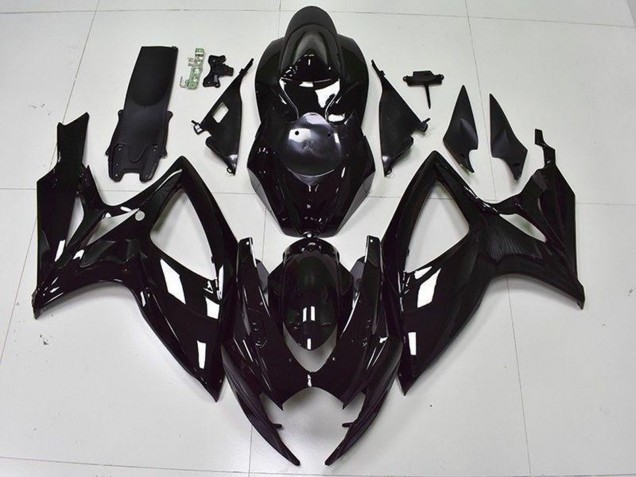 Glänzendes Schwarz 2006-2007 Suzuki GSXR 600/750 Motorrad Verkleidung