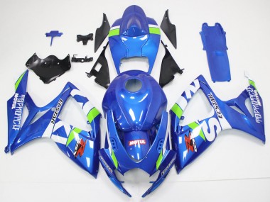 Blau Weiß Grün Rot 2006-2007 Suzuki GSXR 600/750 Motorrad Verkleidung