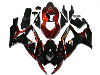 Orange Silber Glänzendes Schwarz Streifen 2006-2007 Suzuki GSXR 600/750 Motorrad Verkleidung