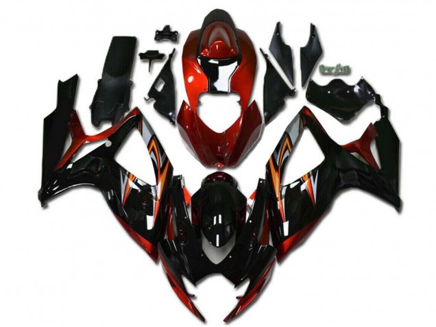 Orange Silber Glänzendes Schwarz Streifen 2006-2007 Suzuki GSXR 600/750 Motorrad Verkleidung