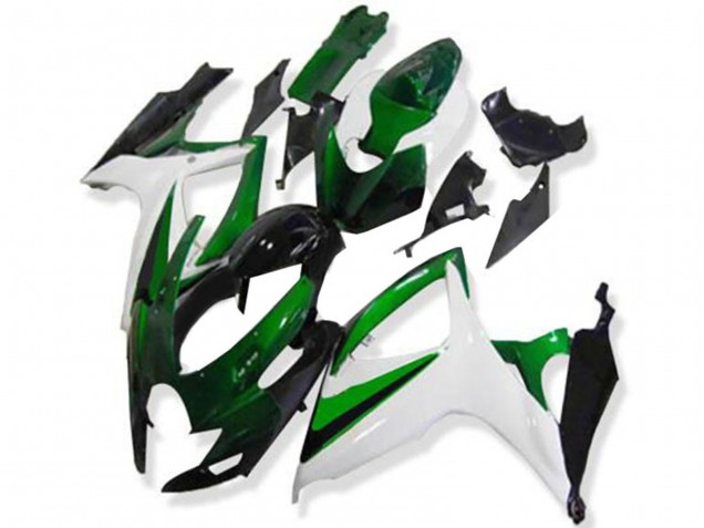 Weiß Grün Glänzendes Schwarz 2006-2007 Suzuki GSXR 600/750 Motorrad Verkleidung